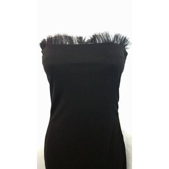 FRIVOLE BOUTIQUE MESH TRIM BLACK DRESS 6 - Picture 2 of 7